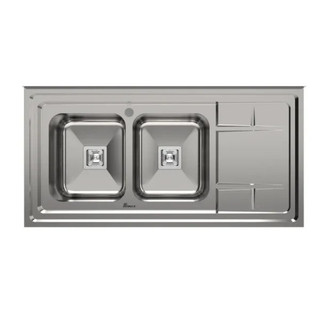 سینک ظرفشویی استیل روکار دو لگنه بیمکث مدل 926